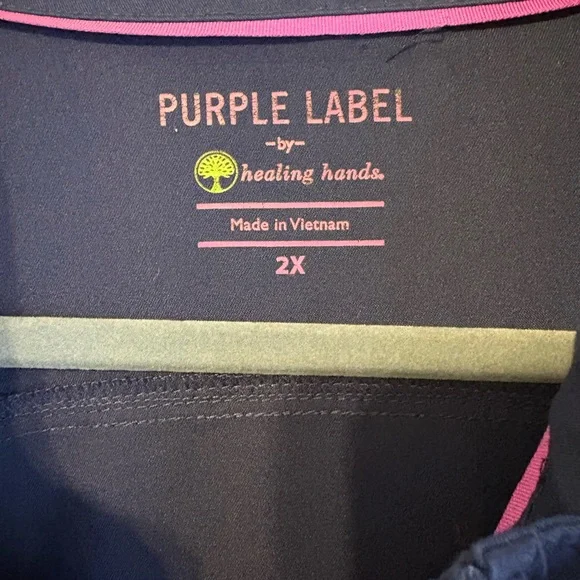 Purple Label Healing Hands Scrub Jacket Size 2X - Picture 2 of 5